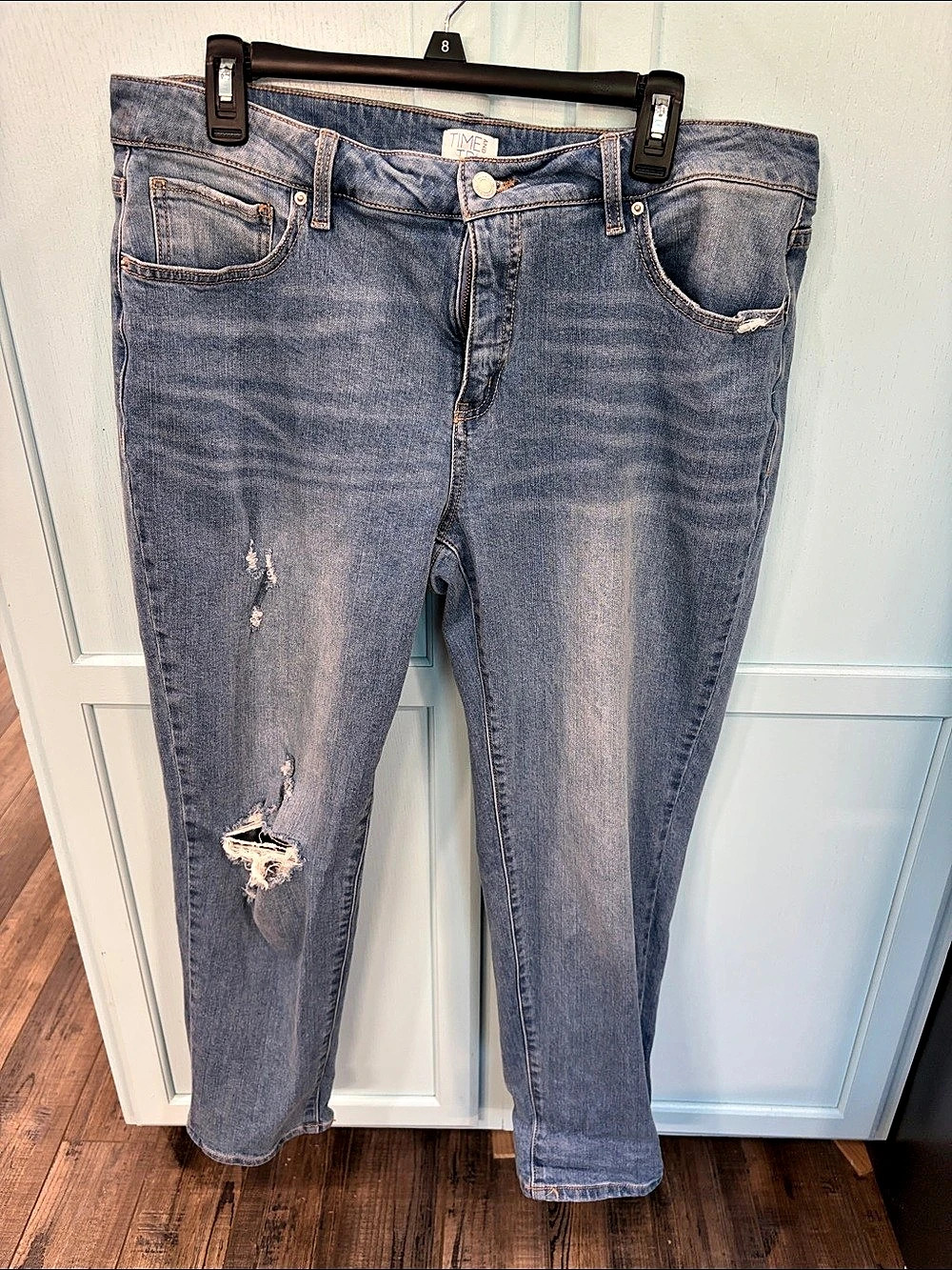 Time and Tru Boyfriend Jeans Distressed in Blue Waist 16